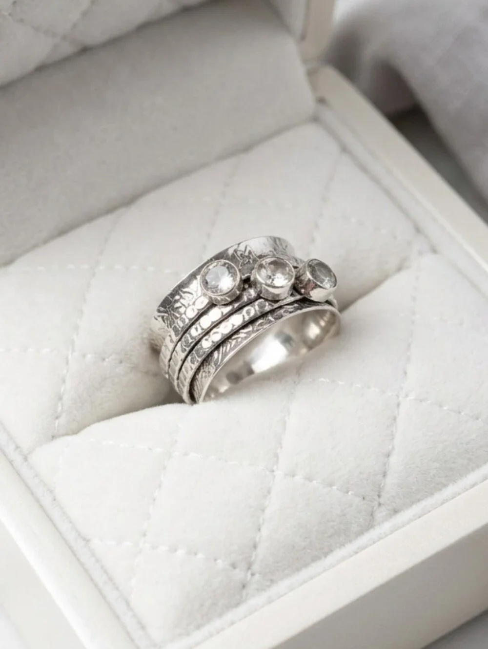 NWT Sterling Silver 925 Heavy Artisan Wide Spinner Ring Size 16 - 18g HUGE!